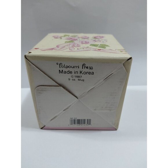 Vintage Roses & Ribbons Ceramic Mug 1987 By Potpourri Press 9 Oz Pink Floral Des - Picture 4 of 6